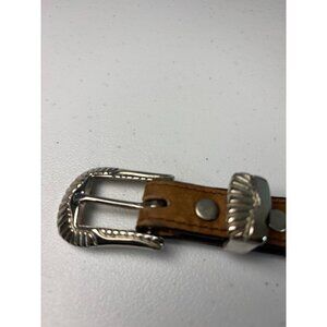 Circle Y Yoakum Handmade Leather Western Cowboy Belt Engraved Buckle Keeper 30